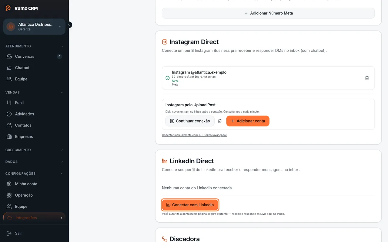 Botão Conectar com LinkedIn