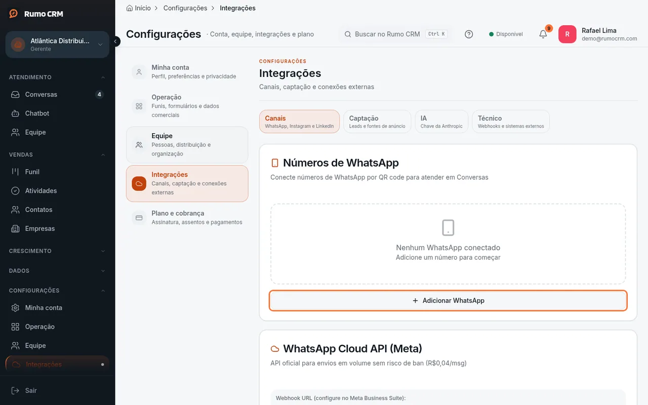 Botão Adicionar WhatsApp
