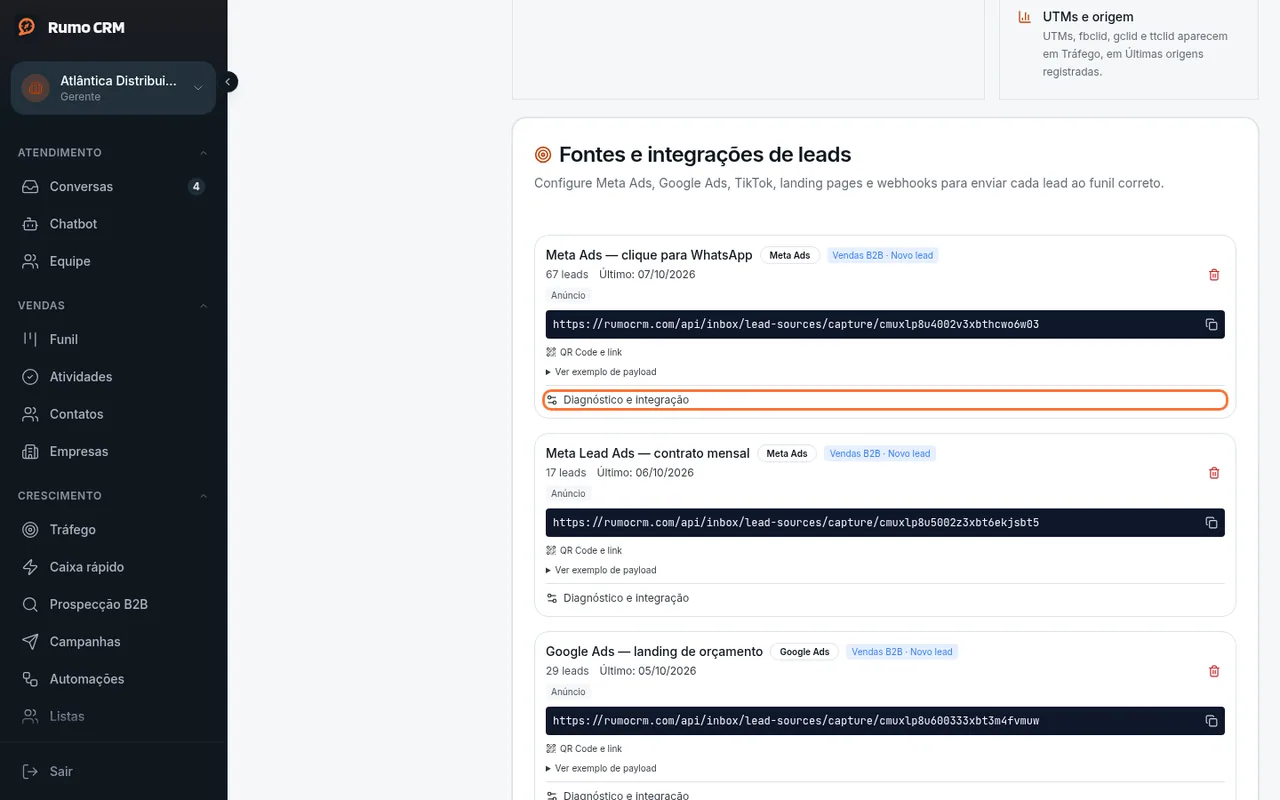 Diagnóstico da fonte