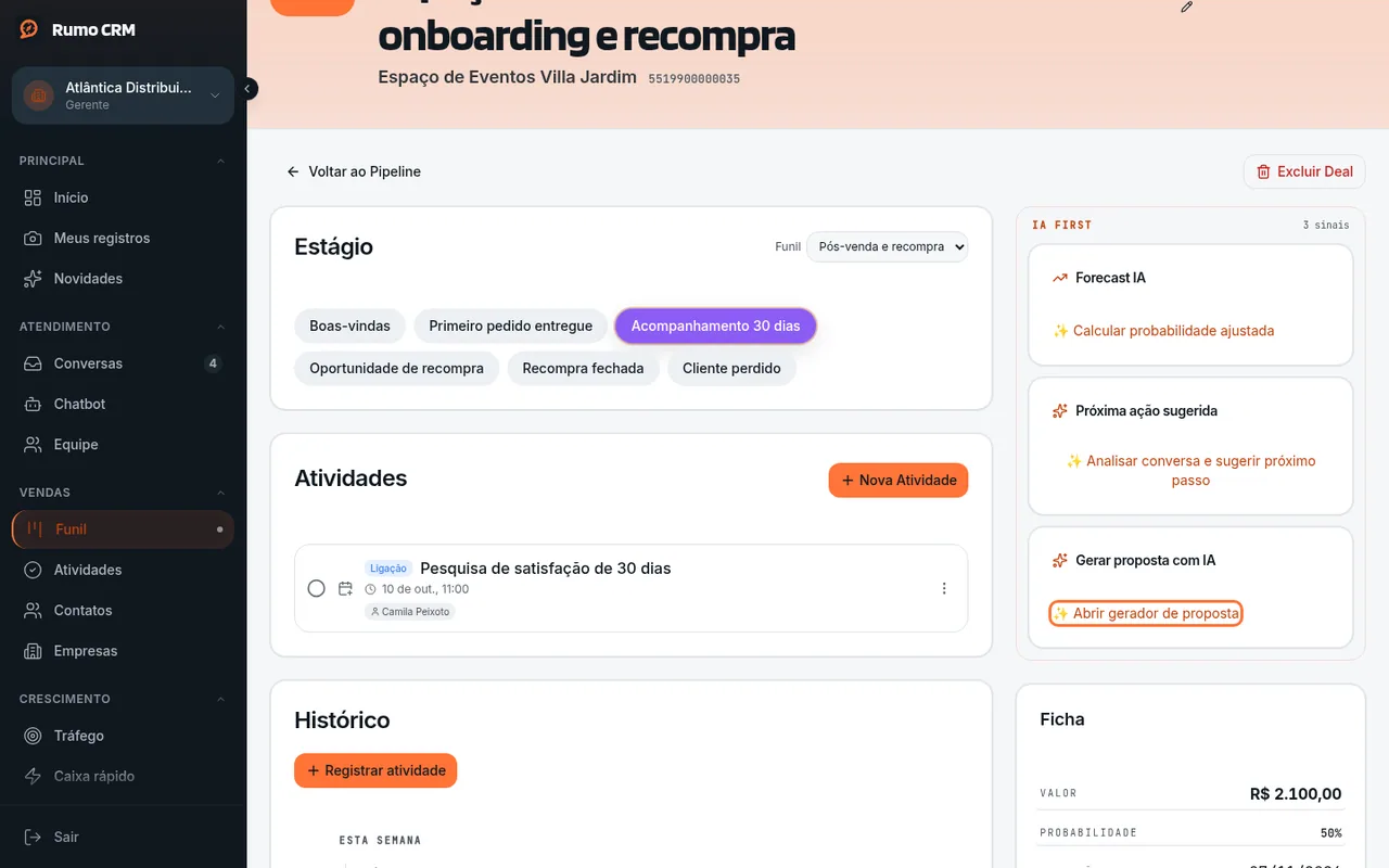 Gerador de proposta com campo de produtos