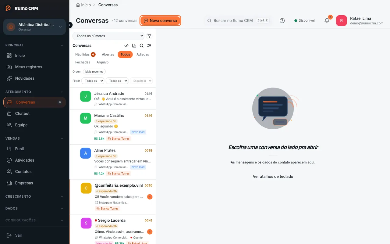 Botão Nova conversa