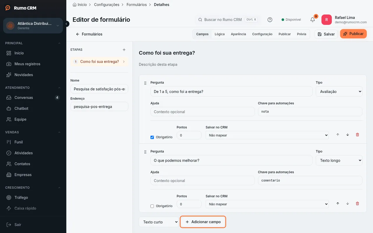 Aba Campos do editor