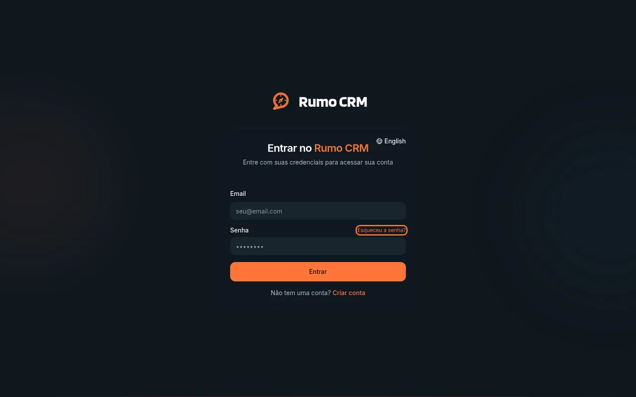 Link Esqueceu a senha na tela de login